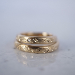 Hand engraved wedding band