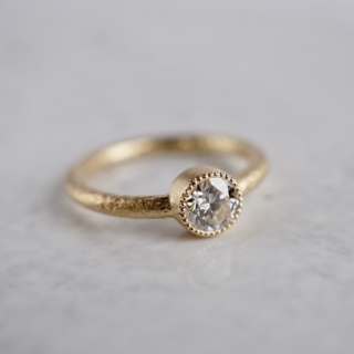 Milgrain diamond ring