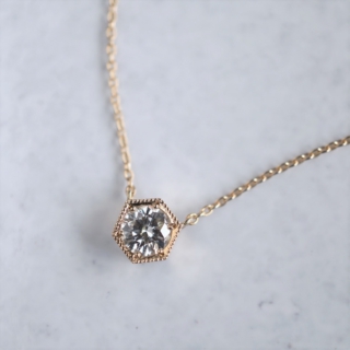 Diamond hexagon necklace