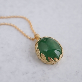 Olive leaf jade necklace