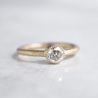 Milgrain diamond ring