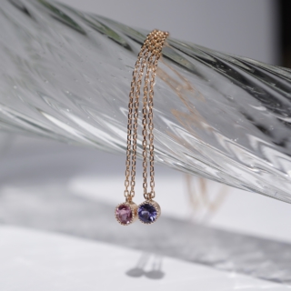 Pink gold birthstone necklace