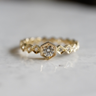 Eternity hexagon ring