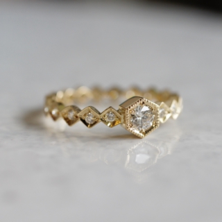 Eternity hexagon ring