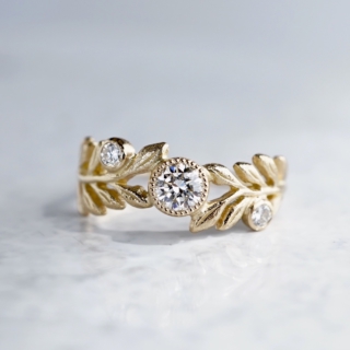Diamond foliage ring